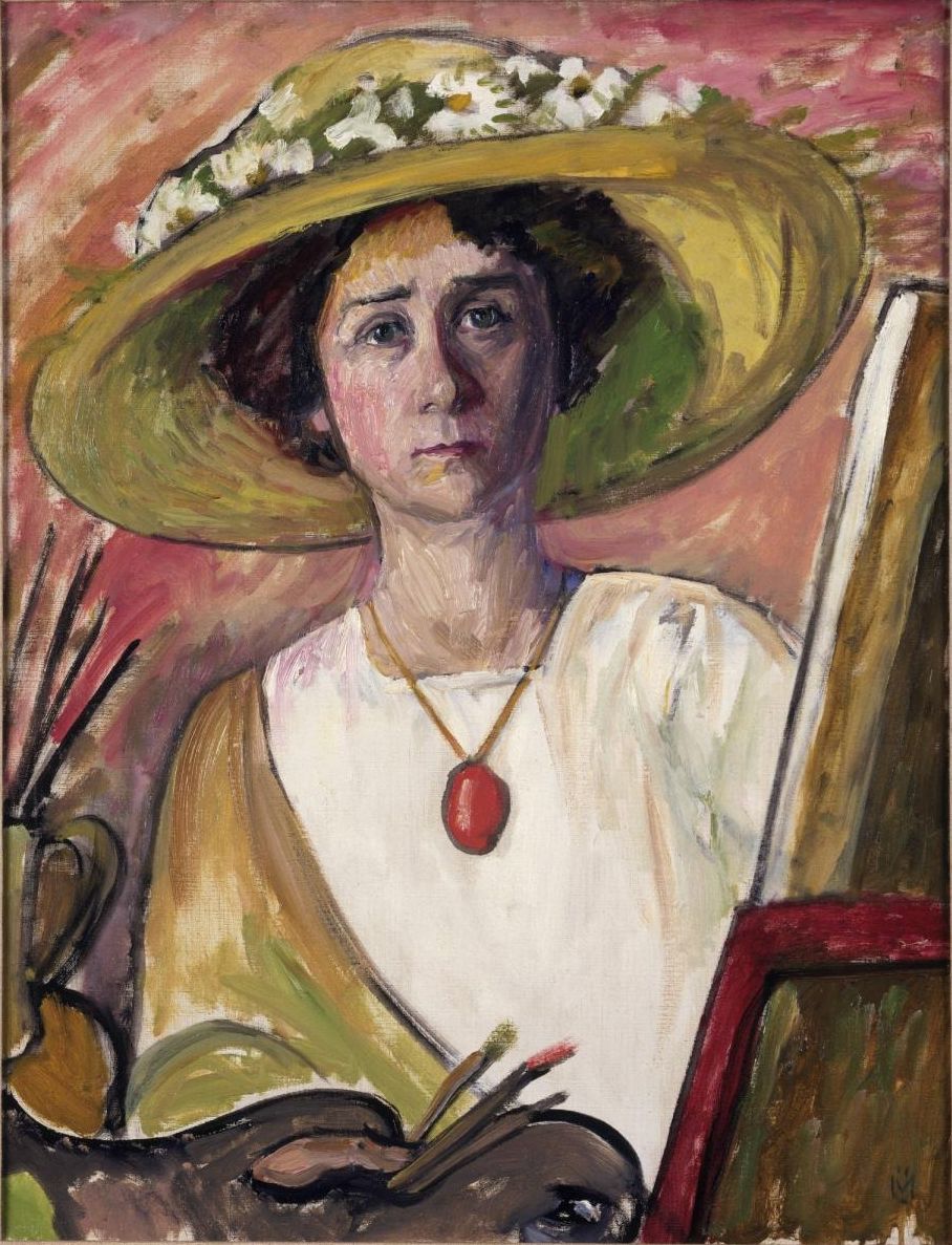 Габриэль Мюнтер и сама была талантливой художницей. Автопортрет перед мольбертом, 1909.