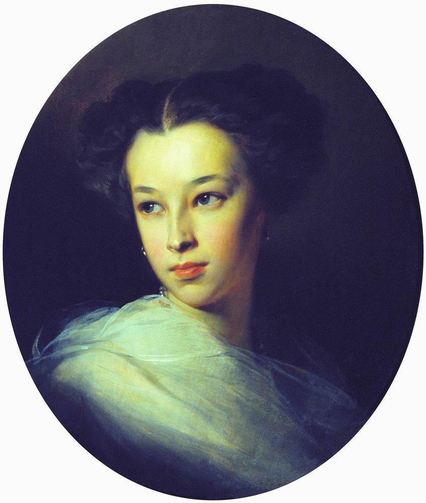На портрете И. Макарова (1849 г.) будущей покорительнице сердец всего 13 лет.