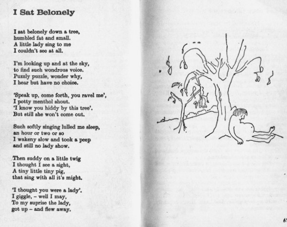 Текст стихотворения с рисунком Леннона.
